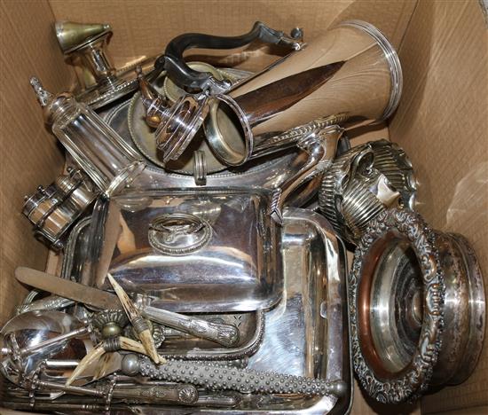 Quantity of plated ware including coffee pot and entree dish